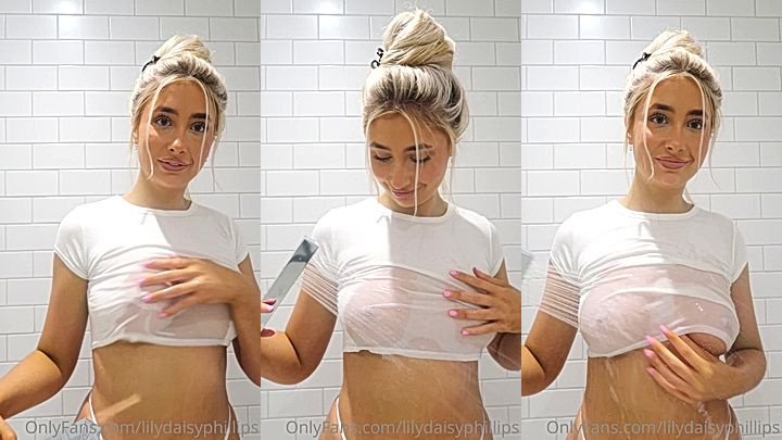 Lillian Phillips teasing in her wet see-through t-shirt