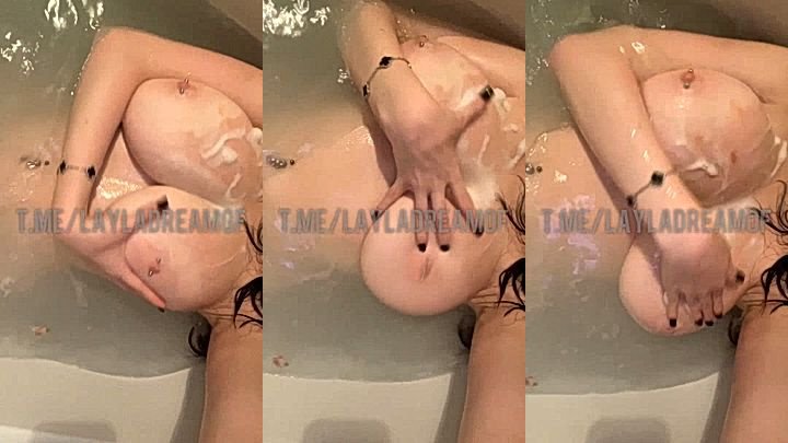 Layla Dream having a relaxing bathtub wash video leaked
