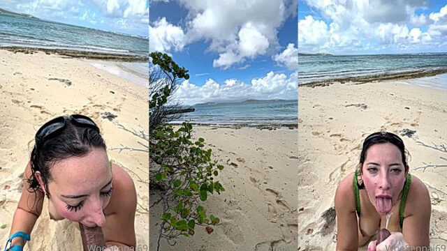 WoeAlexandra sucking a bbc by the public beach