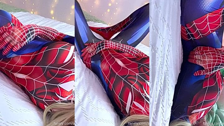 hot spider-girl Ari Baby teasing her hot body
