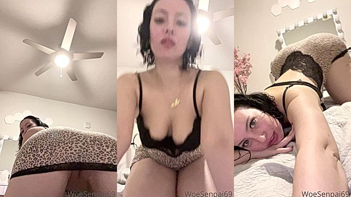 WoeAlexandra showing off her big ass under her leopard skirt