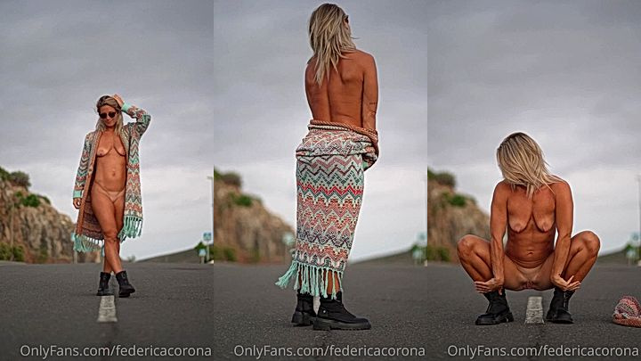 federicacorona getting naked in the middle of the highway