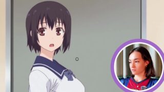 sexy New Zealander Cheekymz masturbates while watching henti on the couch