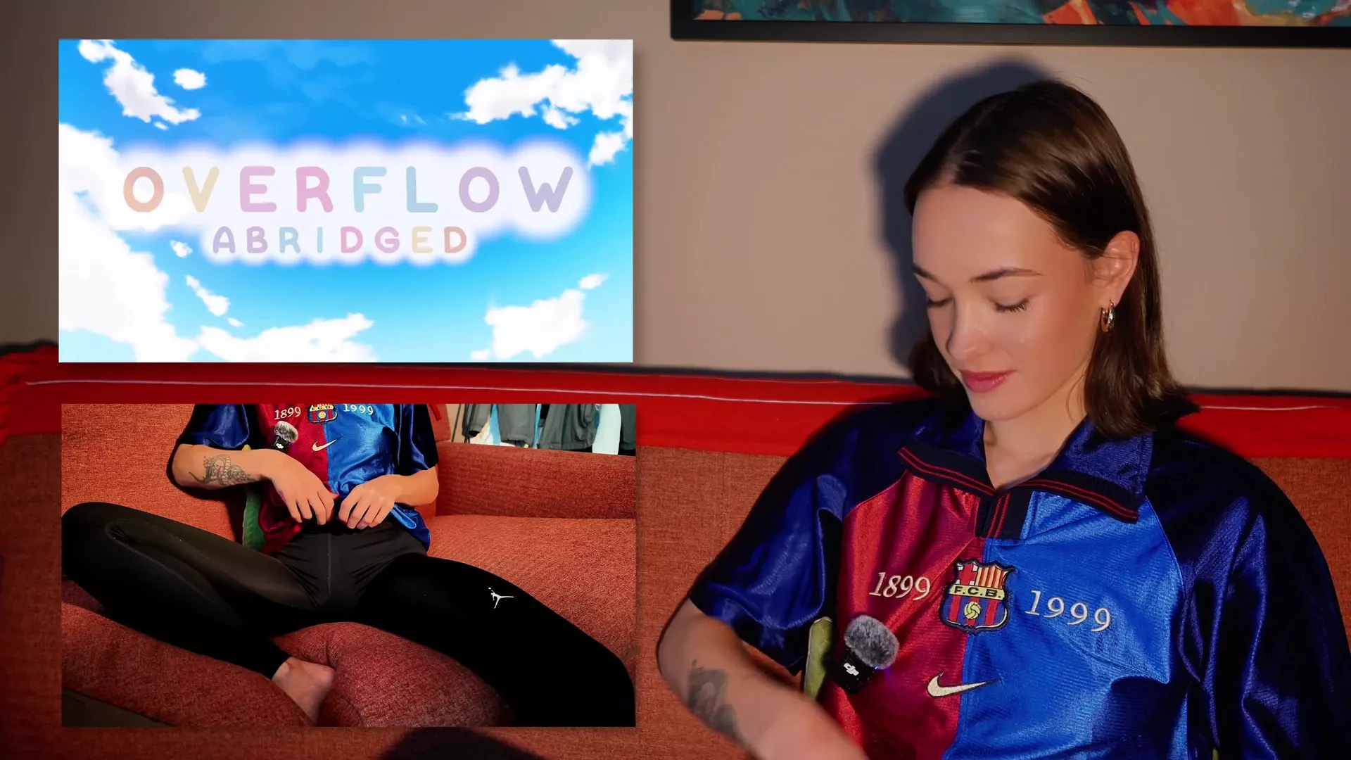 sexy girl Cheekymz in her jersey masturbates to adult cartoon