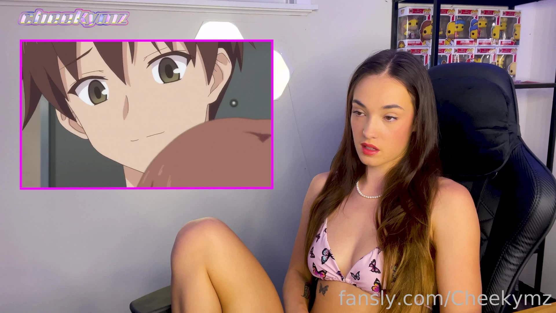 sexy girl Cheekymz masturbates while watching hentai video leaked