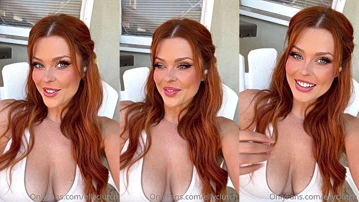 onlyfans redhead ellyclutch flashing one of her naked boobs for the camera video leaked
