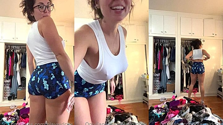 Playgirlcris flashing her braless big tits in her see-through t-shirt