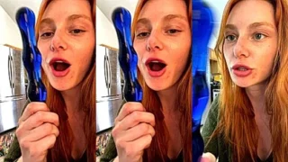 Lacy Lennon teasing her dildo play