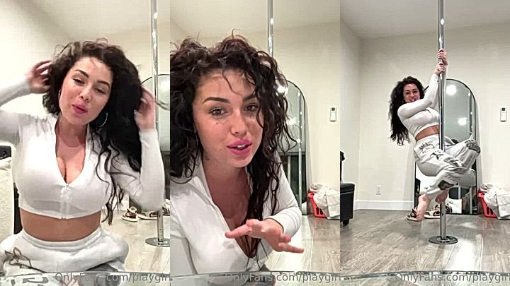 hot onlyfans girl Playgirlcris showing off her pole-dancing moves video leaked