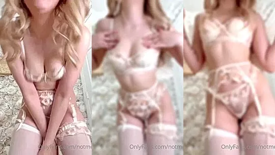 sexy girl Notmeggii teasing her sexy white lingerie video leaked