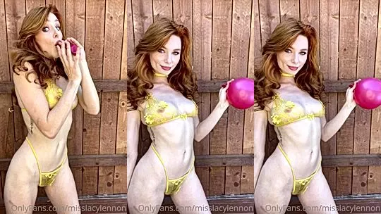 Lacy Lennon teasing with her balloon