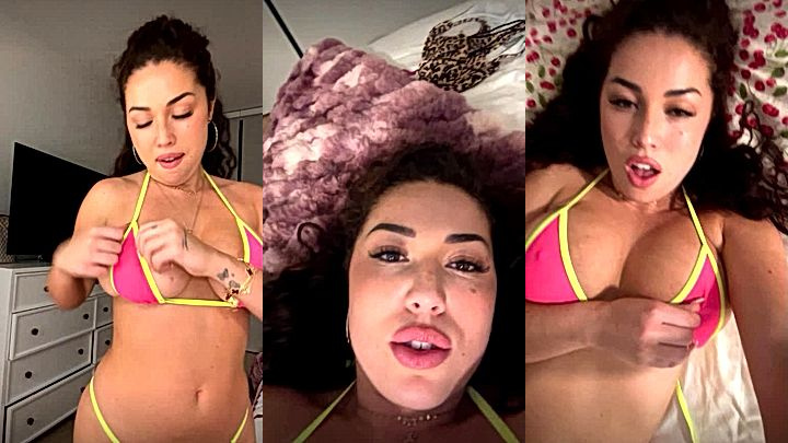 hot girl Playgirlcris teasing her big natural tits in her bikini try-on-haul