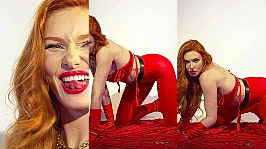 Lacy Lennon teasing her sexy body in her christmas outfit