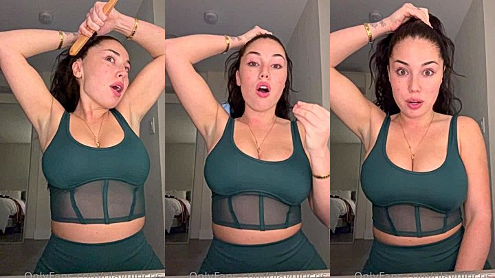 Playgirlcris nude teasing her big tits in the bathroom mirror