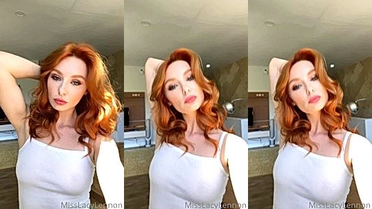 Lacy Lennon teasing her braless tits