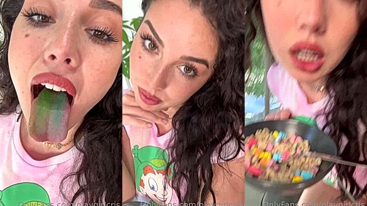 hot girl Playgirlcris showing off her blue tongue video leaked