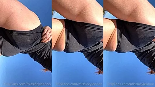Lacy Lennon teasing her big ass outdoors