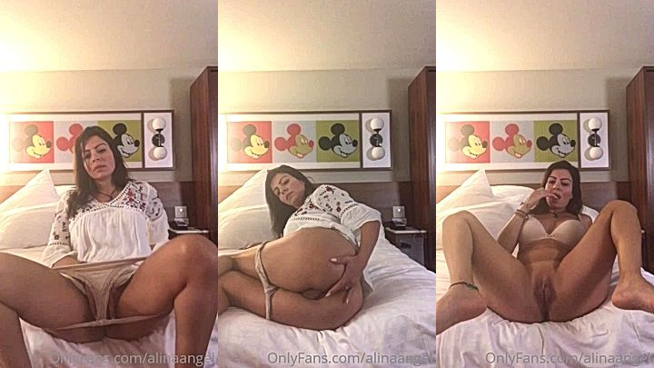 horny Arab girl Alina Angel pre-sleep masturbatin for her fans video leaked