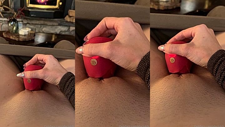 onlyfans babe ellyclutch cumming with her small vibrator by the fireplace video leaked