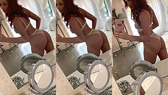Lacy Lennon teasing her sexy body in the mirror
