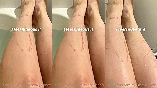 Lacy Lennon teassing her long legs in the shower