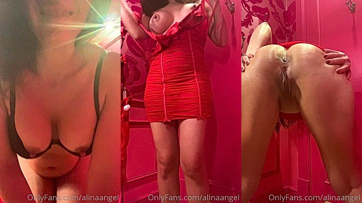 Alina Angel naked changing into red lingerie video leaked
