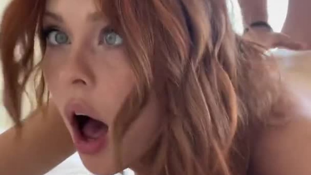 horny redhead babe ellyclutch sucking and fucking a big cock by the window