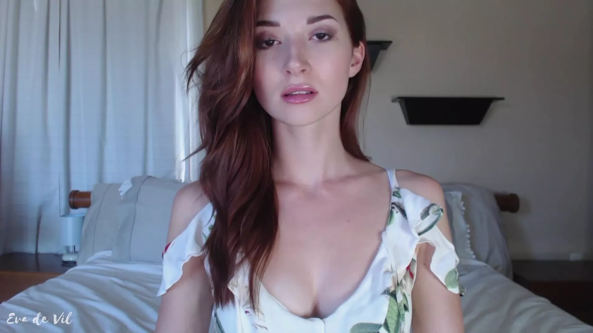 hot model Eva de Vil teasing her small tits in her white dress video leaked