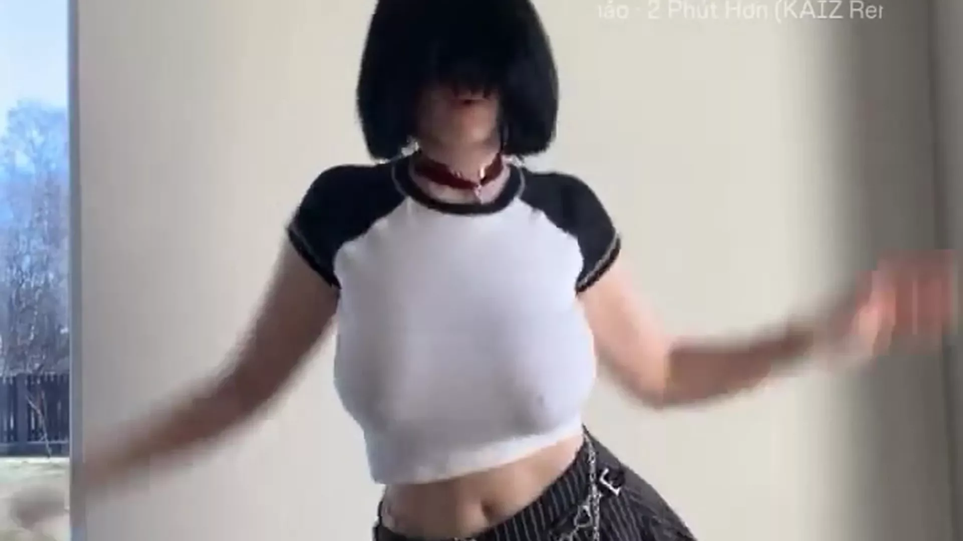 Sierra Lisabeth shaking her big naked tits in her white top