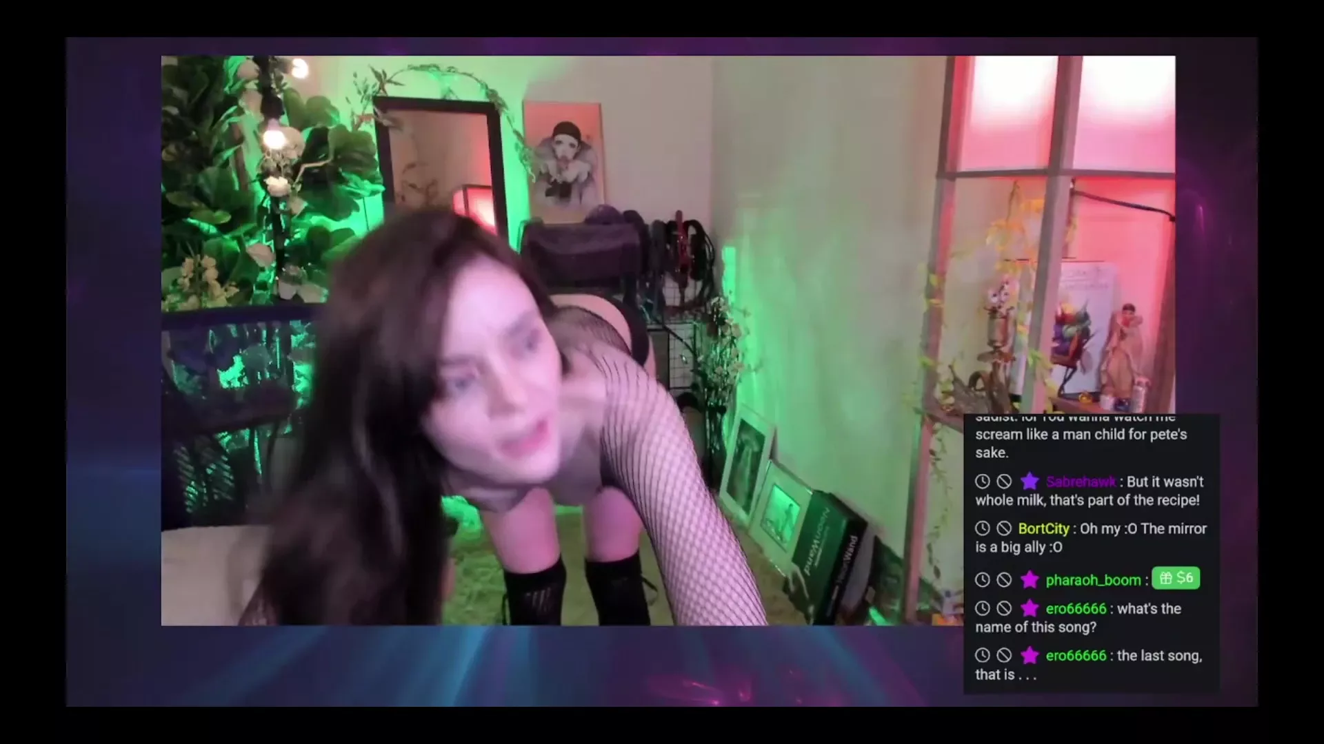 Ashe Maree teasing her hot body in her fishnet bodysuit on livestream