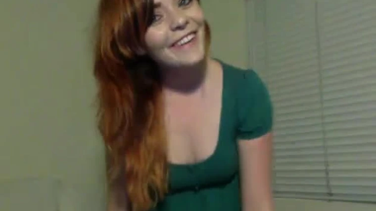 Ashe Maree fucking a dildo in her green dress