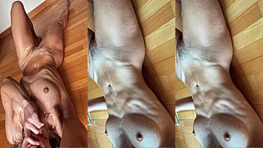 Leolulu showing off her cum covered naked body