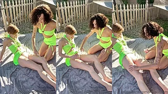 AliceOnCam two sexy sluts playing in the backyard