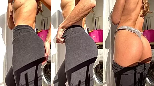 Leolulu pulling down her pants and teasing her naked ass