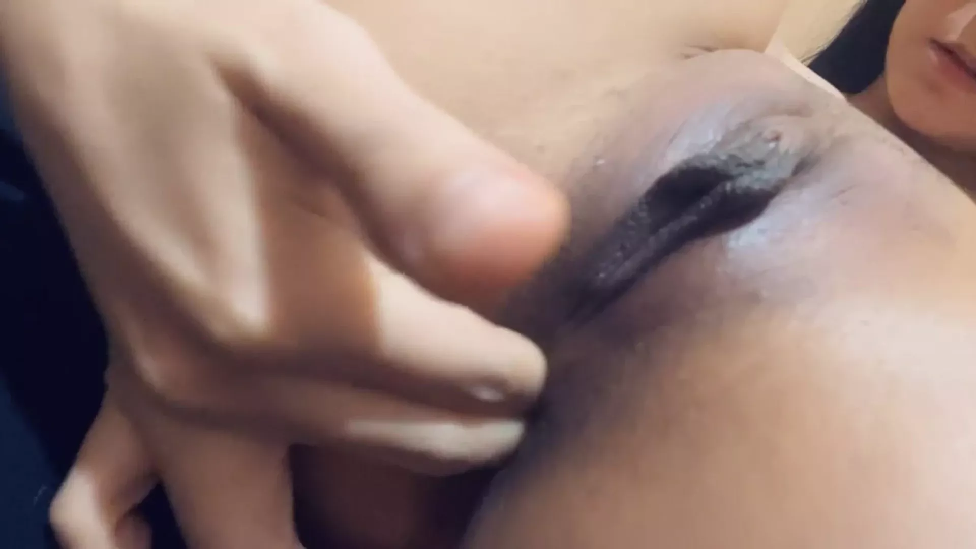 Littlesubgirl double fingered fingering her asshole close-up