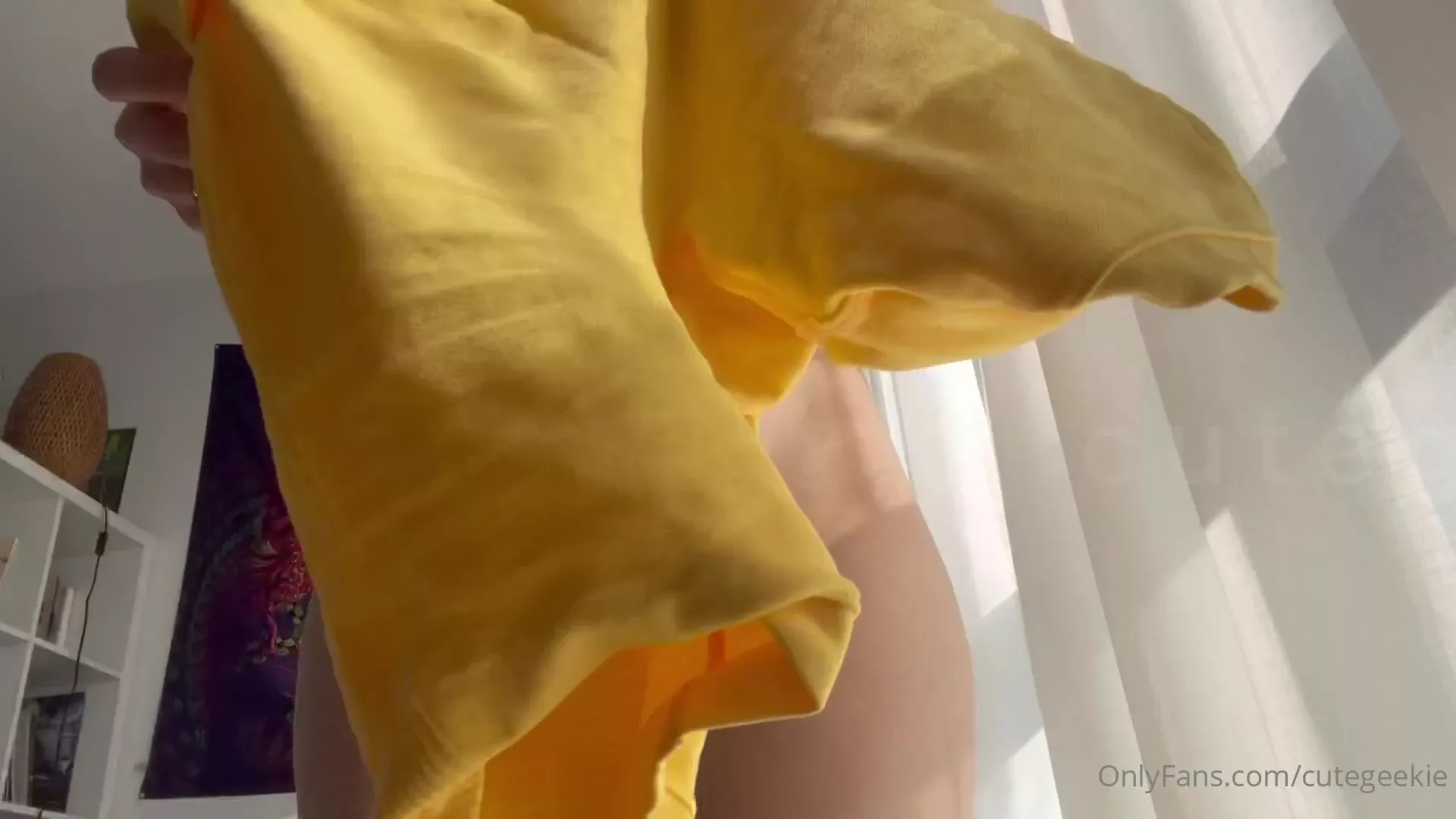 horny girl CuteGeekie smooch tits  touch herself and strip off till shes wet onlyfans leak video
