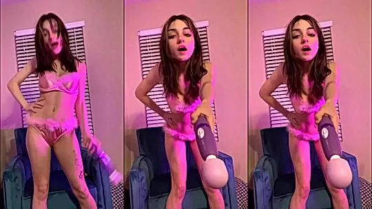 naughty sexy onlyfans model Lilmochidoll talks dirty and shows her tits in lingerie